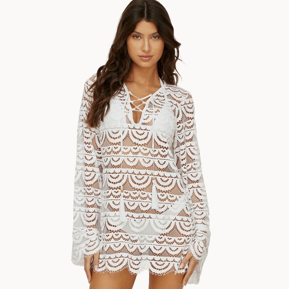 PILYQ White Crochet Lace Tunic Top - Picture 9 of 9